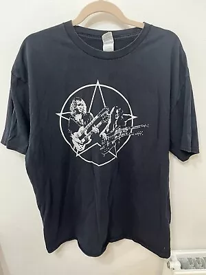Buy Rush Black Gildan T Shirt Doubleneck Guitar Front Print Size 2XL XXL • 21.99£