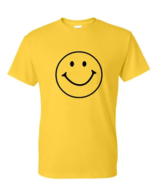 Buy Happy Smiling Face T Shirt. Black Or Yellow Smile Tee Kids To Adult Sizes. • 10£