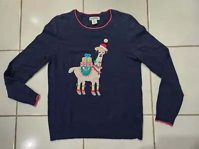 Buy Artisan NY Lambs Wool/Cashmere Blend Sequin Llama Christmas Holiday Sweater*szM • 14.17£