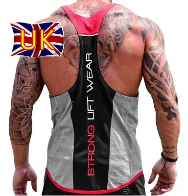 Buy Men's Gym Sleeveless Tank Top Fit Vest T-shirt Bodybuilding Training Sport • 13.89£