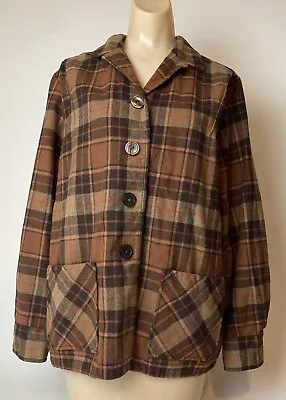 Buy Pendleton Wool Shacket Shirt Jacket Womens L Plaid Big Button Front Pockets • 43.25£