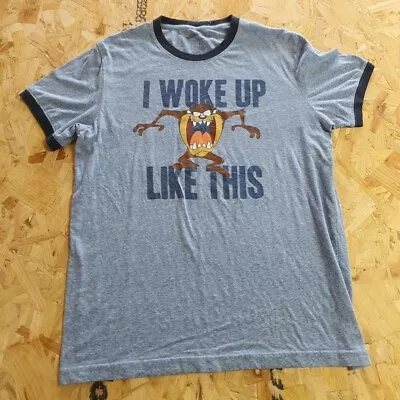 Buy Looney Tunes Graphic T Shirt Grey Adult Large L Mens I Woke Up Like This Summer • 11.99£