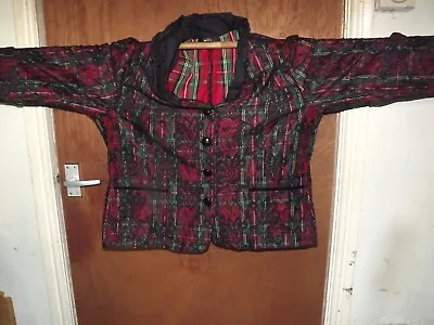 Buy Wille Womens Red And Green Tartan Jacket Overlaid With Black Lace UK Size 16  • 15£