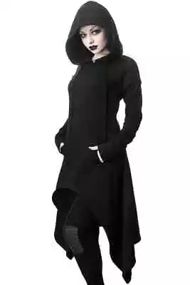 Buy Killstar Dungeoness Hoodie Cloak Longline Oversized Dress Black Goth Witch Xs 8 • 42.99£