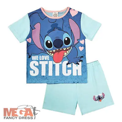 Buy Official Disney Lilo & Stitch Short Pjs Kids Character Shorties Pyjamas 5-12 Yrs • 7.99£