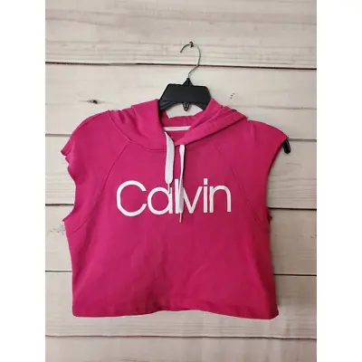 Buy Calvin Klein Performance Womens Hoodie Sweatshirt Pink White Raglan Sleeve M • 20.89£