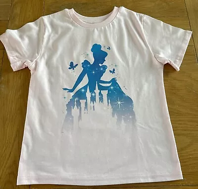 Buy Disney - Cinderella And Castle T-Shirt - Light Pink - Age 5-6 Year - New • 6.40£