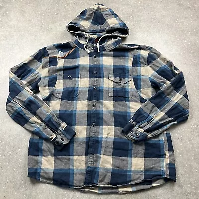 Buy Luke 1977 Jean Checkered Hooded Shirt Shacket Men’s XXXL • 24£
