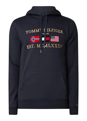 Buy Tommy Hilfiger Multi Flag Embroidered Logo Hooded • 44.99£