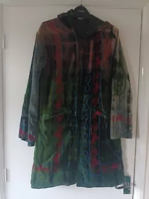 Buy Nomads Coat Velvet With Pockets Longer-Length Hooded Jacket Green  Multicoloured • 65£