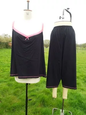 Buy Pyjamas Loungewear Stretch Cotton Cami & Crop Trousers Set EVANS UK 30 - 32 NWOT • 18.50£