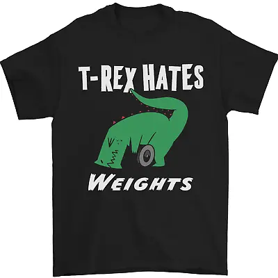 Buy T-Rex Hates Weights Funny Gym Training Top Mens T-Shirt 100% Cotton • 7.99£