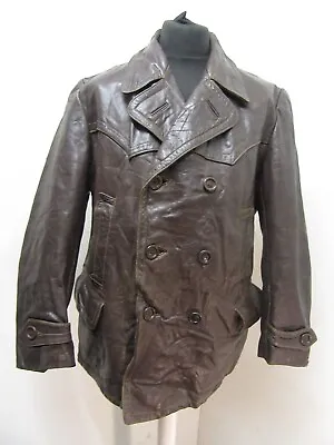 Buy Vintage Ww2 German Horsehide Leather Officers Half Belt Jacket Size L • 299£