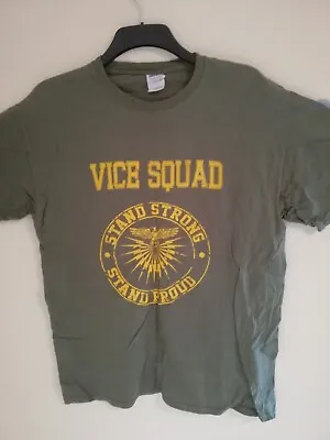 Buy Vice Squad Stand Strong Stand Proud Green Shirt Size L Punk Exploited Discharge • 10£
