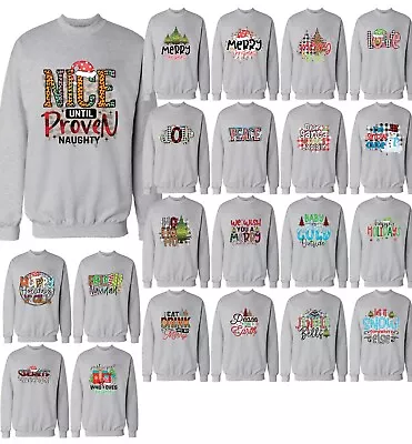 Buy Santa Ho Ho Ho Christmas Jumpers Jingle Bell Peace Unisex Grey Adult Sweatshirts • 23.99£