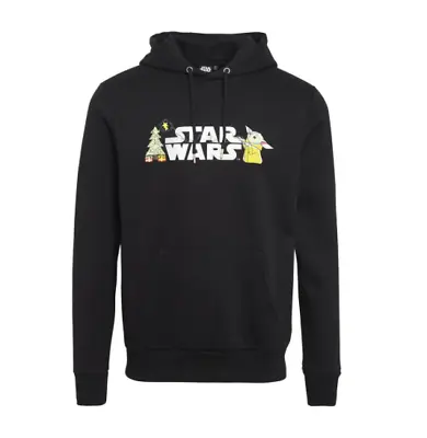 Buy Disney Star Wars Christmas Tree Print Baby Yoda Front Pocket Men Hoodie Medium • 18.99£