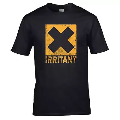 Buy Irritant T-Shirt - Hazard Dangerous Symbol Funny Joke Unisex Tee Mens Gift Top • 10.62£