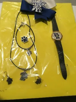 Buy UK Kentucky Wildcats Earrings, Necklace, Bracelet, Watch And UK Hair Bow • 9.63£