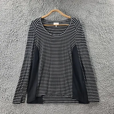Buy WITCHERY Womens Top Size S Black White Stripe Stretch Knit Long Sleeve Casual • 12.46£