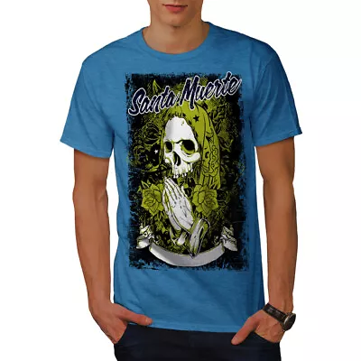 Buy Wellcoda Santa Muerte Skull Mens T-shirt, Death Graphic Design Printed Tee • 15.99£
