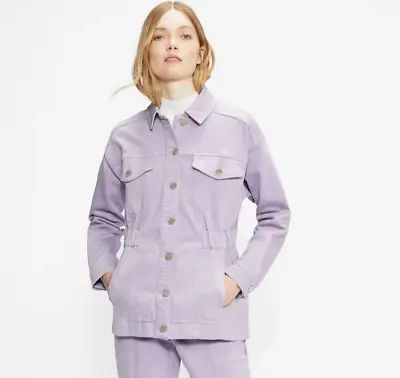 Buy Brand New Ted Baker Oversized Denim Jacket Lilac Size12  Rrp£165 • 44.99£