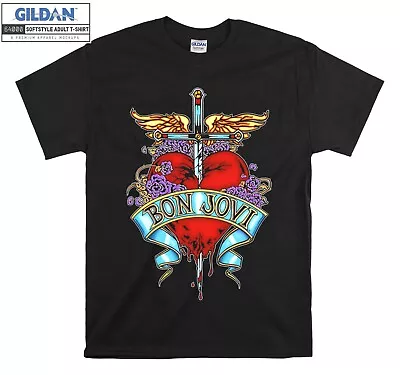 Buy Bonjovi Heart And Dragger T-shirt Gift Hoodie Tshirt Men Women Unisex F640 • 11.99£
