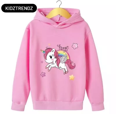 Buy Kids   Girls Teenagers Unicorn Printed  Hoodie Pullover Jumper NEW • 13.99£