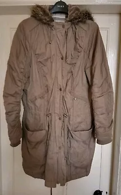 Buy Next Ladies Brown Parka Coat Jacket - Size 20 • 19.99£