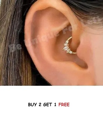 Buy Helix Cartilage Daith Ring JAGA Clicker Crystal Surgical Ring Tragus Ear Hoop • 4.99£