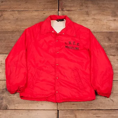 Buy Vintage Champion Coach Jacket Medium 60s LBCC College Red Lined R32043 • 15.88£