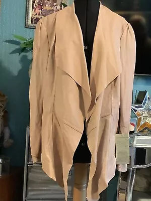 Buy New Tagged Woodland Leathers Dusky Pink Waterfall Jacket Very Soft Size 18 • 29.99£
