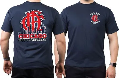 Buy CHICAGO FIRE Dept. CFD/Skyline/old Emblem, Navy T-Shirt • 38£