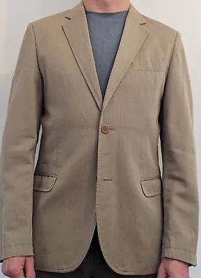 Buy Summer Jacket Blazer Men, Sand Colour With Thin Stripes • 10£