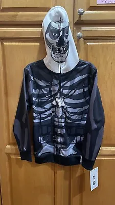 Buy Fortnite Boys' Skull Trooper Character Costume Zip-Up Jacket • 22.09£