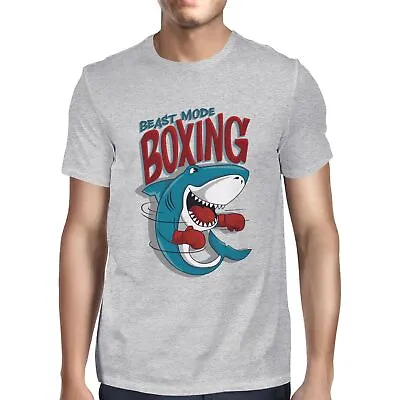 Buy 1Tee Mens Beast Mode Boxing Shark T-Shirt • 7.99£