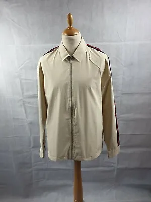 Buy Topman Men Jacket Size Large Cotton Beige Full Zip Regular Fit Short Casual • 19.99£
