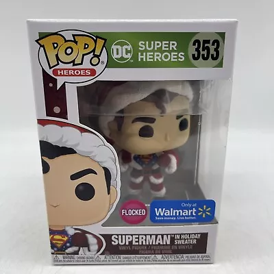 Buy Funko POP! #353 DC Super Heroes Superman Flocked Holiday Sweater - New In Box • 19.99£