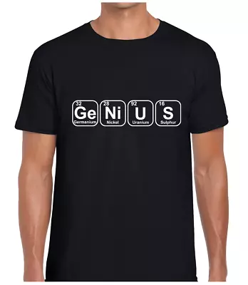 Buy Genius Periodic Table Mens T Shirt Cool Science Maths New Fashion Quality • 7.99£