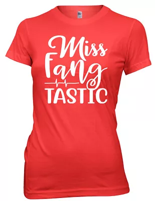 Buy Miss Fang Tastic Halloween Womens Ladies Funny T-Shirt • 11.99£