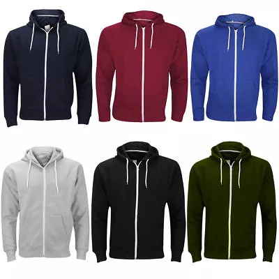 Buy Men American Plain Hood Zipup Jacket Sweatshirt Zipper Hoodies BIG Size 3XL 8XL • 12.99£
