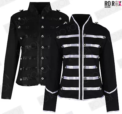 Buy Womens Steampunk Military Parade Jacket - Ladies Goth Punk Rock Long Sleeve Coat • 37.80£