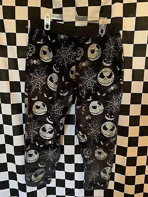Buy Disney NIGHTMARE BEFORE CHRISTMAS Lounge Pants FLEECE Pajamas Jack Skellington L • 10.66£