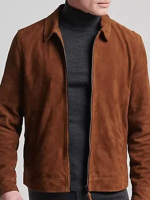Buy Superdry | INDIE COACH | Suede Leather Jacket | Tobacco | 3XL | UK46 EU56 | IC1 • 129.99£