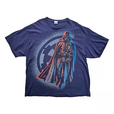 Buy Star Wars Vintage Darth Vader Graphic Print Tshirt Blue XXL 2XL Retro Y2K 00s • 12.99£