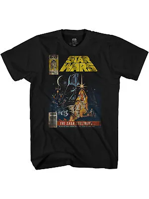 Buy Star Wars The Saga Continues Comic Book Cover Officially Licensed Adult T Shirt • 40.55£