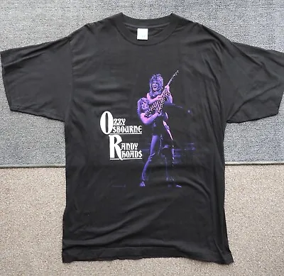 Buy RANDY RHOADS OZZY OSBOURNE TRIBUTE Men's T-Shirt 2002 NEW VINTAGE Size L • 44.99£