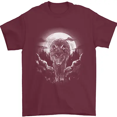 Buy Lone Wolf In The Moonlight Mens T-Shirt 100% Cotton • 7.99£