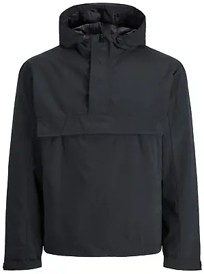 Buy Jack Jones Mens Jacket Anorak Pullover Jacket Black Casual Drawcord Jacket • 19.99£