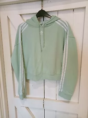Buy Adidas Ladies Oversized Pale Green Cropped Hoodie - Size 8 • 5£
