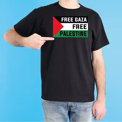 Buy Free Palestine Freedom Peace Humanity Top Black Or White Mens T Shirt • 10.99£